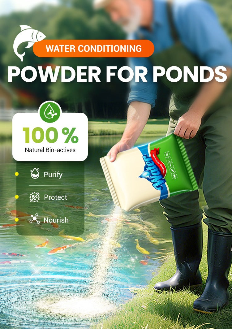 Premium Pond Care Powder | Water Clarifier & Algae Control 🐟🌊🔬